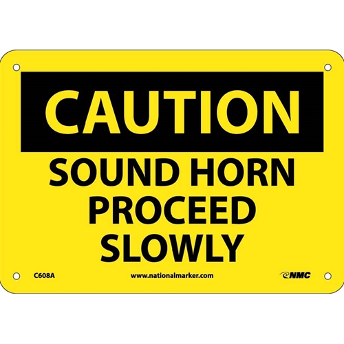 Caution Sound Horn Proceed Slowly Sign C A