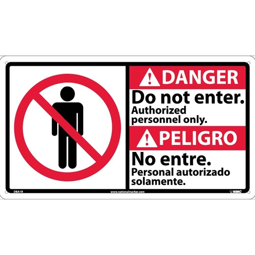 Danger Do Not Enter Sign Bilingual Dba1r