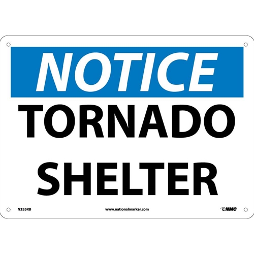 Notice Tornado Shelter Sign (n355rb)