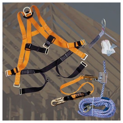 Miller TRK4500 Roofing Fall Protection Kit, Tongue & Grommet Leg Strap Buckles