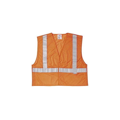 MCR (CL2MO) Class 2 Orange Polyester Tear-Away Vest, Velcro Closures