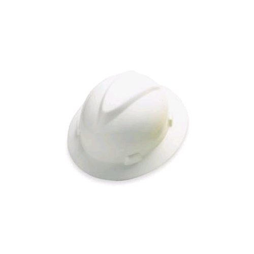 MSA 454733 V-Gard Full Brim Staz-On Suspension Hard Hat, Pinlock, White