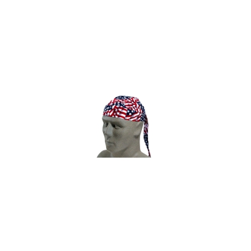 Tuff Nougies Tie Hat with Elastic Rear Band, Wavy Flag