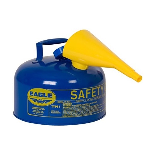Eagle Type I Safety Can, 2.5 Gal. Blue with F-15 Funnel, UI-25-FSB