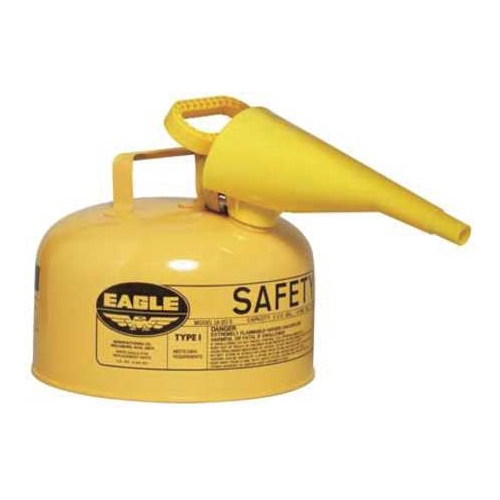 Eagle Type I Safety Can, 2 Gal. Yellow with F-15 Funnel, UI-20-FSY