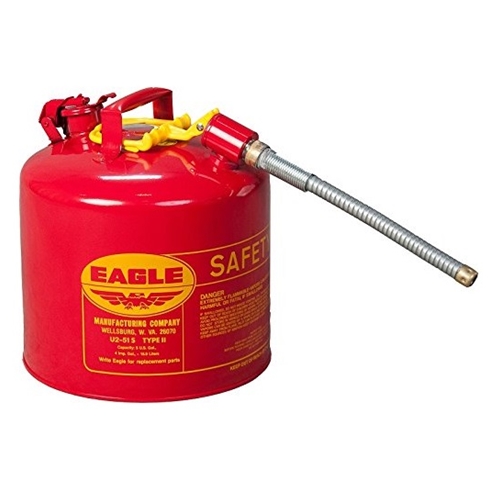 Eagle Type II Safety Can, 5 Gal. Red with 7/8" O.D. Flex Spout, U2-51-S