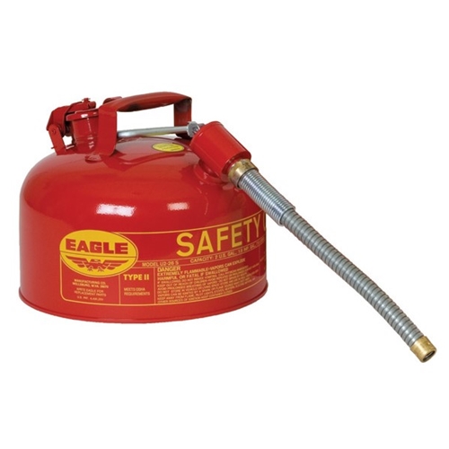 Eagle Type II Safety Can, 2.5 Gal. Red with 5/8" O.D. Flex Spout, U2-26-SX5