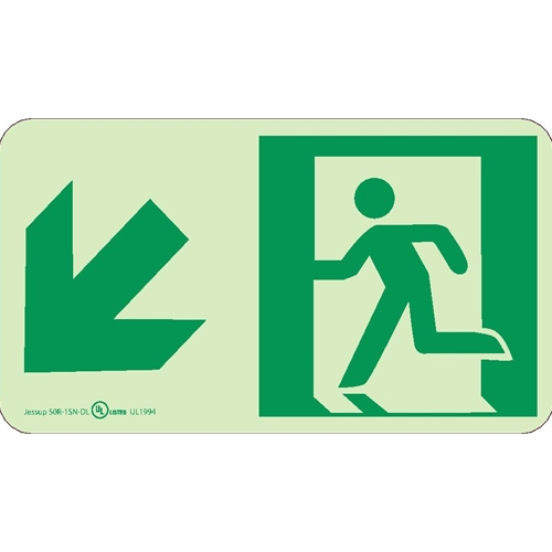 Glo Brite Down Left Arrow Egress Sign (50R-1SN-DL)