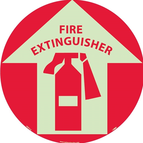 Fire Extinguisher Glow Walk On Floor Sign (GWFS10)