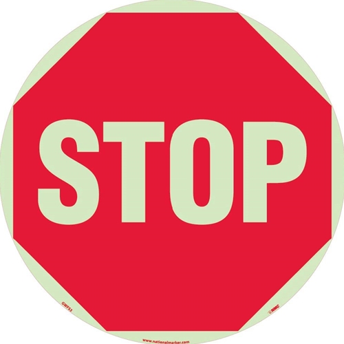 Stop Glow Walk On Floor Sign (GWFS3)