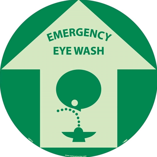 Emergency Eye Wash Glow Walk On Floor Sign (GWFS5)