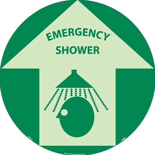 Emergency Shower Glow Walk On Floor Sign (GWFS8)