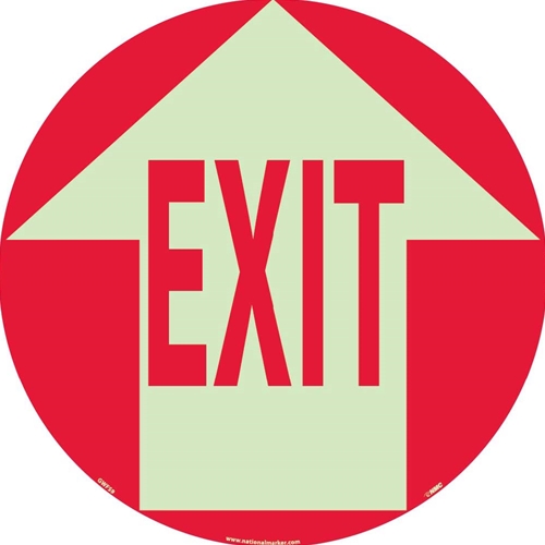 Exit With Arrow Glow Walk On Floor Sign (GWFS9)