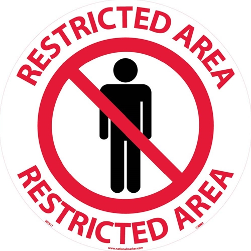 Restricted Area Walk On Floor Sign (WFS11)