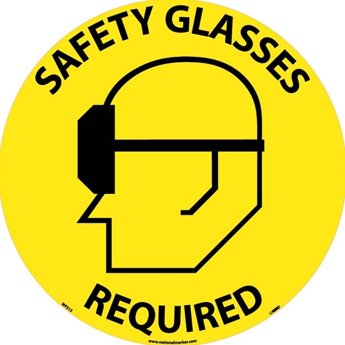 Safety Glasses Required Walk On Floor Sign (WFS15)