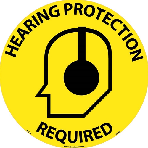 Hearing Protection Required Walk On Floor Sign (WFS16)