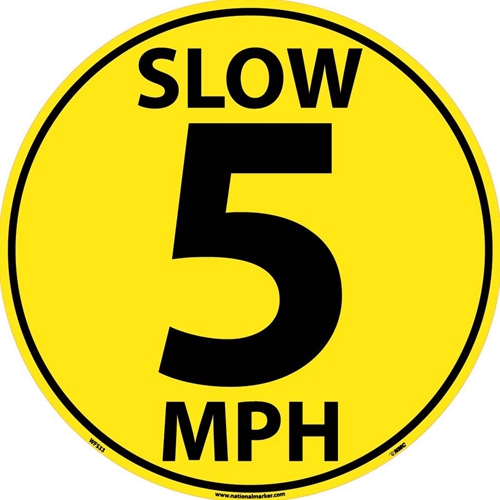 Slow 5 Mph Walk On Floor Sign (WFS33)