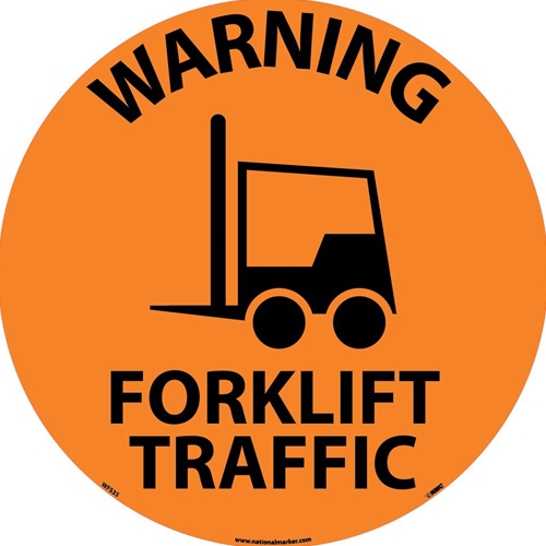 Warning Forklift Traffic Walk On Floor Sign (WFS35)
