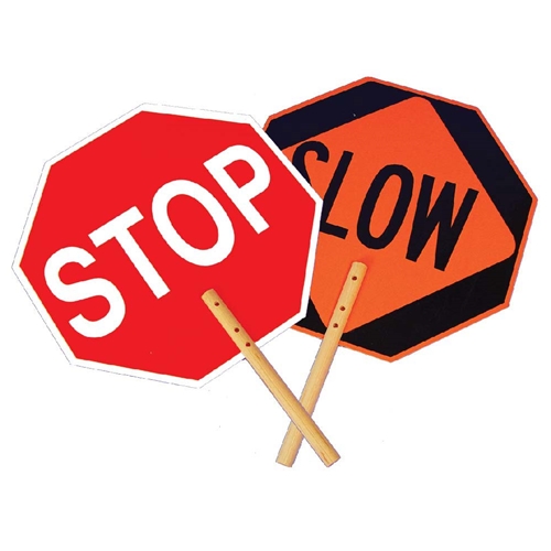 Aluminum Reflective Safe-T-Paddle Stop/Slow Sign (PS4)