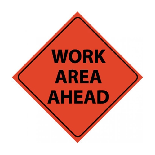 Reflective Roll-Up Work Area Ahead Sign (RUR10)