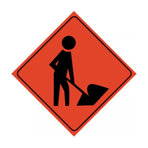 Reflective Roll-Up Workers Ahead Sign (RUR14)