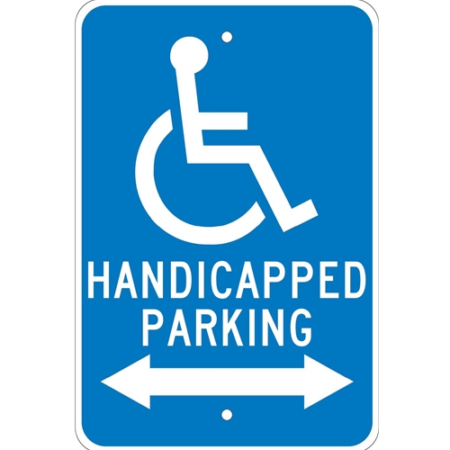 Handicapped Parking (Double Arrow) Traffic Sign (TM154J)