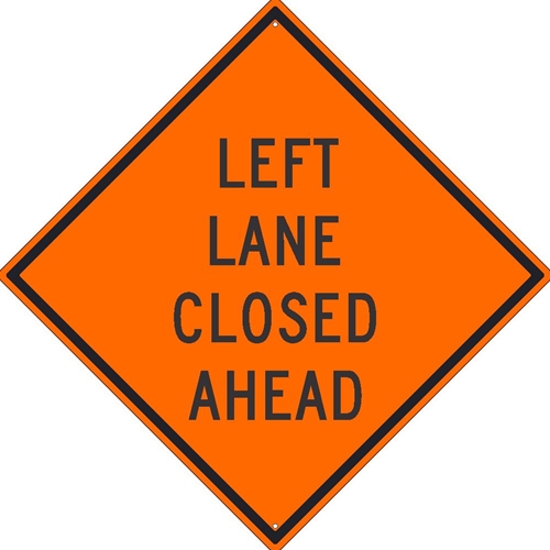 Left Lane Closed Ahead Sign (TM179K)