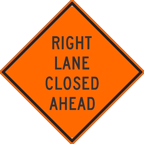 Right Lane Closed Ahead Sign (TM180K)