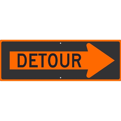Detour With Arrow Right Sign (TM195K)