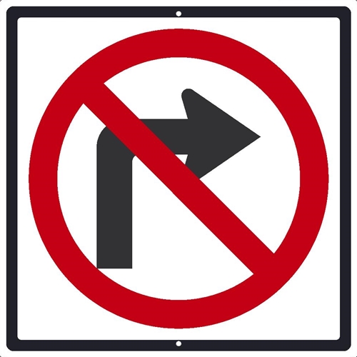 No Right Turn Graphic Traffic Sign (TM203K)