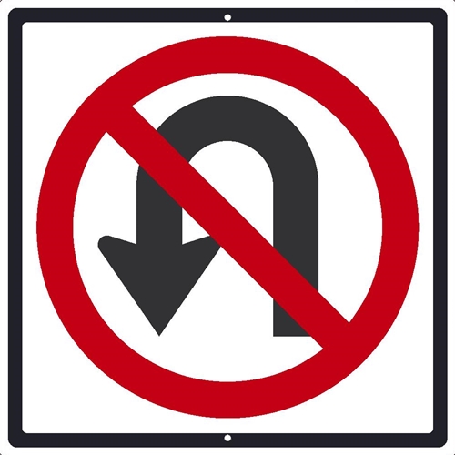 No U Turn Graphic Traffic Sign (TM204K)