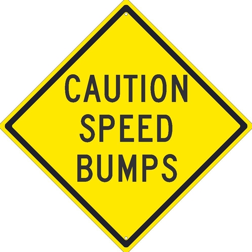 Caution Speed Bumps Sign (TM208J)