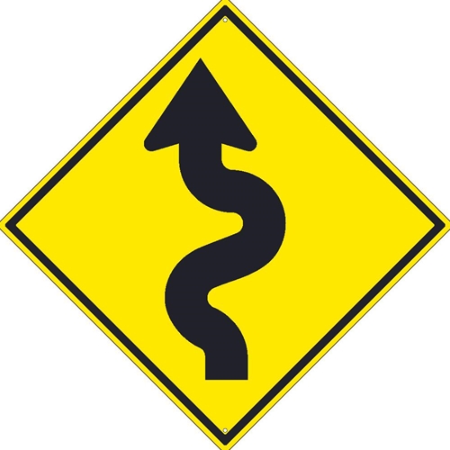 Winding Road Arrow Left Sign (TM241K)