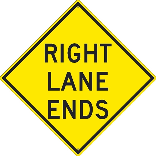 Right Lane Ends Sign (TM258K)