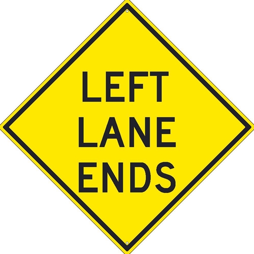 Left Lane Ends Sign (TM259K)