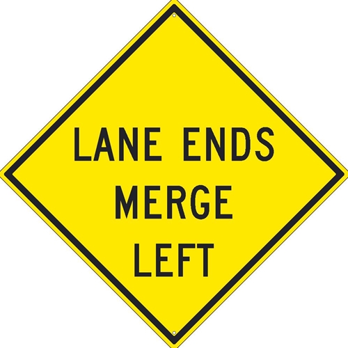 Lane Ends Merge Left Sign (TM260K)
