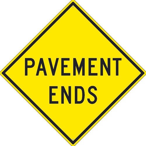 Pavement Ends Sign (TM262K)