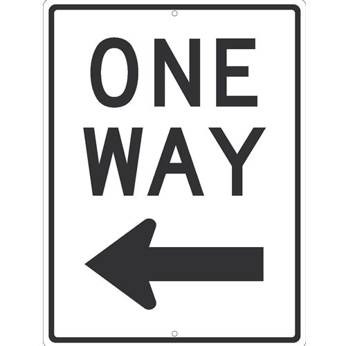 One Way With Left Arrow Graphic Sign (TM510J)