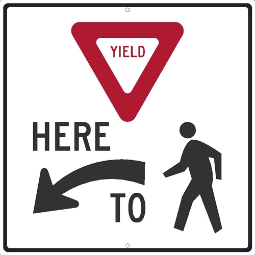 Yield Here To Pedestrian Sign (TM519K)