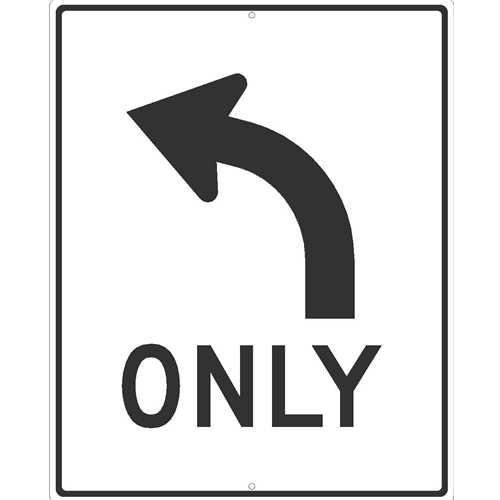 Left Turn Only Arrow Sign (TM521J)