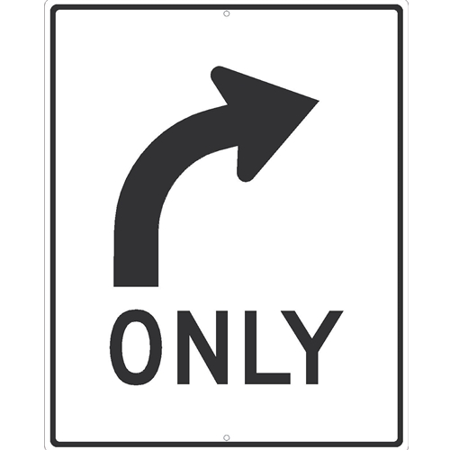 Right Turn Only Arrow Sign (TM522K)