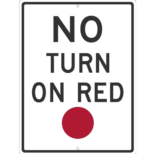 No Turn On Red Sign (TM533J)