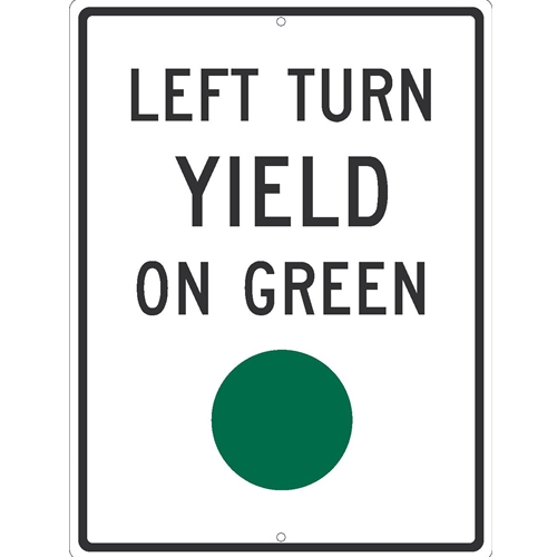 Left Turn Yield On Green Sign (TM534J)