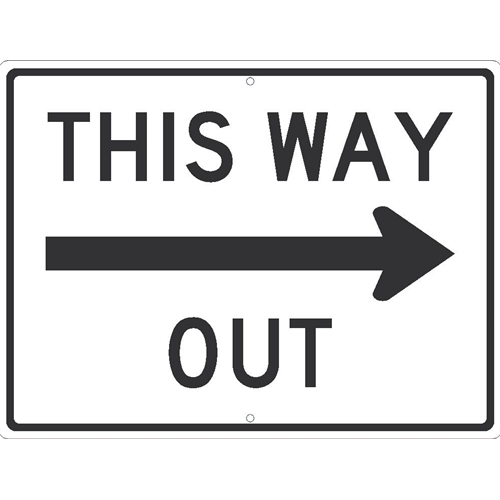 This Way Out With Arrow Sign (TM535K)