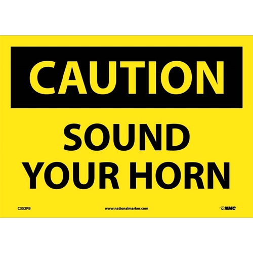 Caution Sound Your Horn Sign (C352PB)