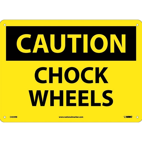 Caution Chock Wheels Sign (C433RB)