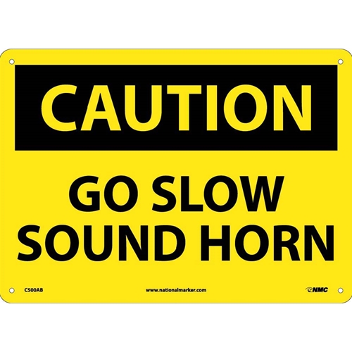 Caution Go Slow Sound Horn Sign (C500AB)