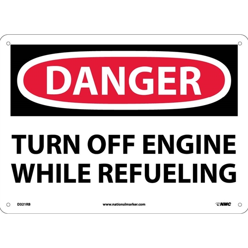 Danger Turn Off Engine While Refueling Sign (D321RB)