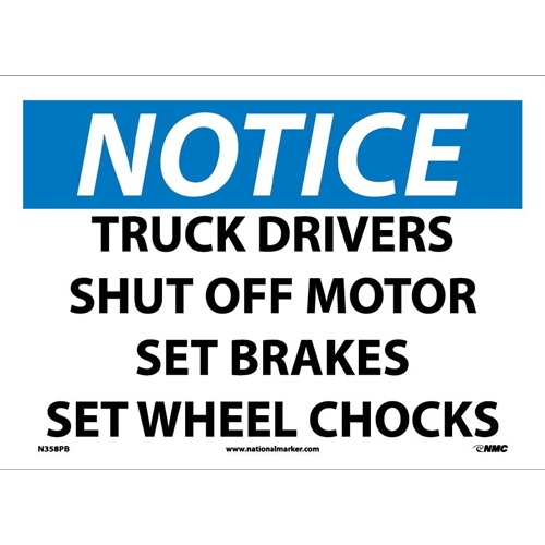 Notice Truck Driver Safety Instructions Sign (N358PB)