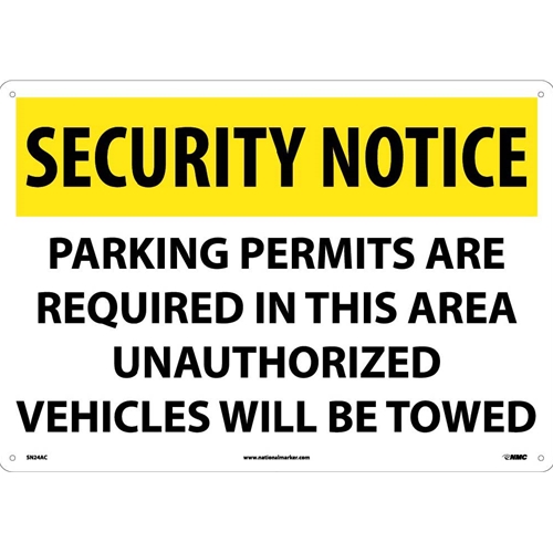 Security Notice Permits Are Required In This Area Sign (SN24AC)